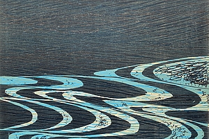 Spiegelung, Wasser, 2003, Holzschnitt, 54x39,8 cm