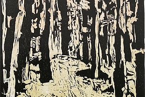 Wald-Zeichen, 1991, Holzschnitt, 53.3x40 cm
