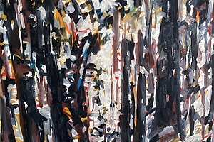 Wald-Zeichen, XXVI, 1990, Pigment und OEl auf Baumwolle, 172x141 cm