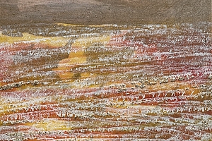 Wellenlichter 3, 2013, Pigment, Sand, Binder auf Holz, 28x35 cm
