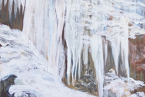 Eiszeichen aus dem Kleinen Melchtal, Acryl, Oel und Pigment auf Baumwolle, 55x55cm, 2014
