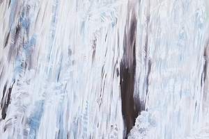 Eiszeichen aus dem Kleinen Melchtal, Acryl, Oel und Pigment auf Baumwolle, 55x55cm, 2014