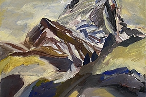 Zermatter-Bergzeichen, 1995, Oel auf Baumwolle