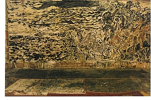 Werkreihe Schoepfung, Oel auf Baumwolle, 180x440cm, 1987