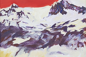 Bergzeichen Frutt-Balmeregghorn, Acryl, Oel und Pigment auf Leinwand, 40x40cm, 1994