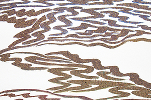 Felder, 2016, Sand, Pigment auf Leinwand, 50x50 cm
