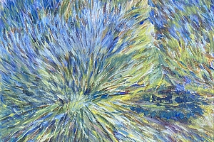 Lichtfeld, 2021, Lavendel, Acryl, Sand, Pigment, Oel auf Leinwand, 60x60cm