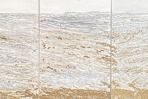 Spiegelung, La Croix Valmer, 2012, Acryl und Sand auf Holz, 70x350 cm, je 70x50 cm