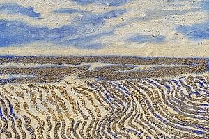 Lichtfeld, 2021, Acryl, Sand auf Leinwand, 55x55cm