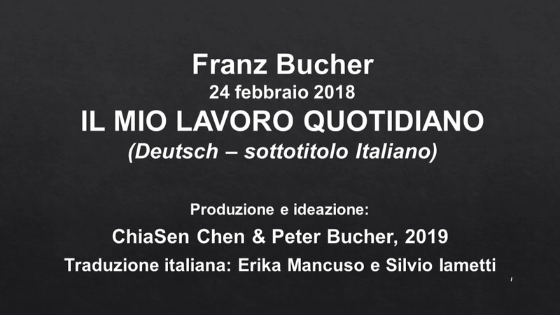 Video link: Franz Bucher: Über mein Werk heute (Deutsch mit Italienischem Untertitel)