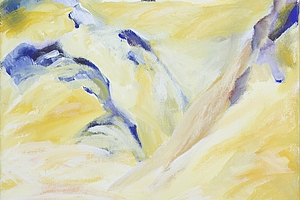 Fruttzeichen, Acryl, Oel und Pigment auf Leinwand, 35x35cm, 1995