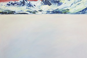 Tannalpsee- und Titliszeichen, Oel und Pigment auf Leinwand, 140x100cm, 2015