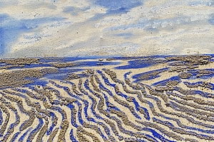 Lichtfeld, 2021, Acryl, Sand auf Leinwand, 55x55cm