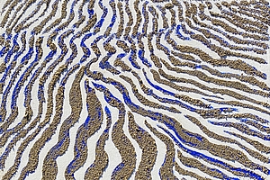 Feldrhythmen, 2021, Acryl, Sand, Pigment, Oel auf Leinwand, 58.5x58.5cm